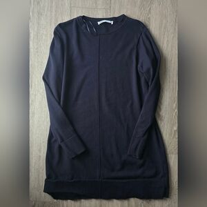 Zara Long Sleeve Navy Dress Women Large Basics Essential Work Wardrobe Classic